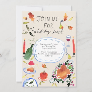 Convite para Jantas de Férias de Ação de Graças