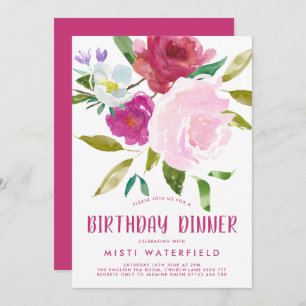 Convite para Janto Bold Floral Birthday