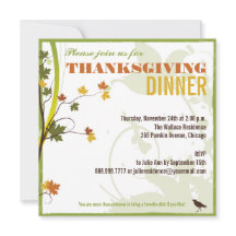 Convite para Janto de Ação de Graças de Folhas Col