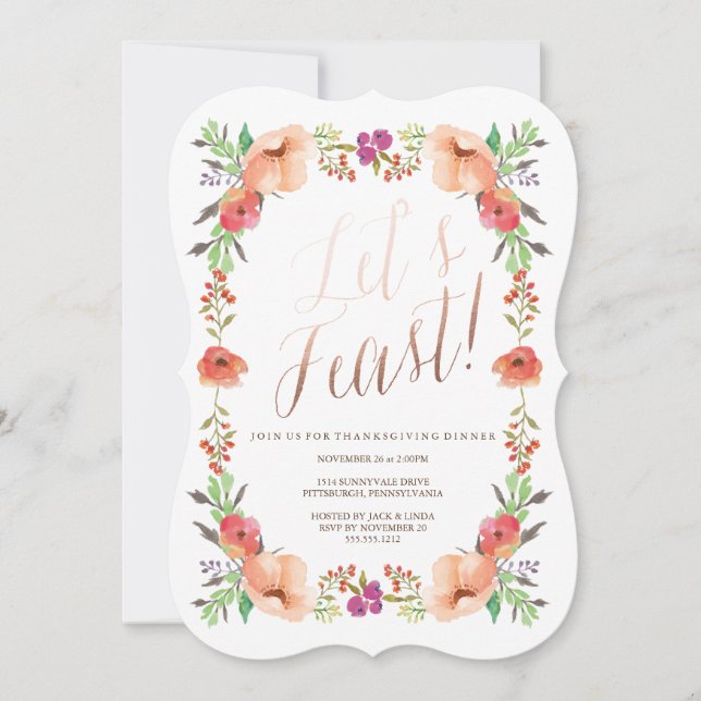 convite para janto de Ação de Graças do BANQUETE v (Frente)