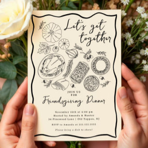 Convite para Janto de Amizade Desenhada à Mão