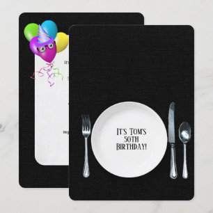 Convite para Janto de Aniversário em preto