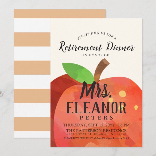 Convite para Janto de Aposentadoria de Apple do Pr (Frente/Verso)