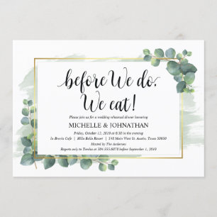 Convite para Janto de Casamento Eucalyptus