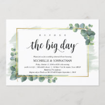 Convite para Janto de Casamento Eucalyptus
