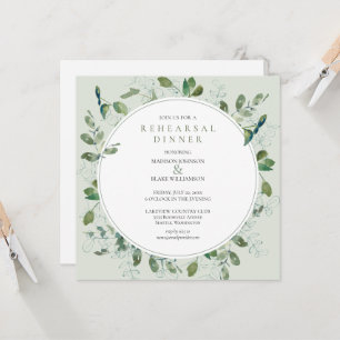 Convite para Janto de ensaio Chic Greenery