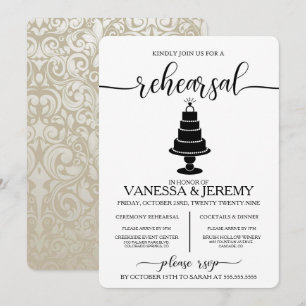 Convite para Janto de Ensaio de Bolo de Casamento