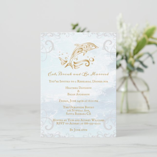 Convite para Janto de Ensaio de Casamento de Golfi (Em pé/Frente)
