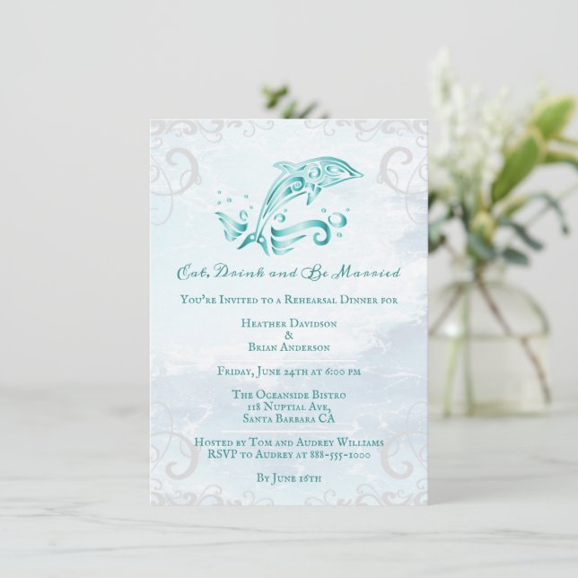 Convite para Janto de Ensaio de Casamento de Golfi (Em pé/Frente)