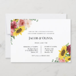 Convite para Janto de ensaio de casamento de Rosas