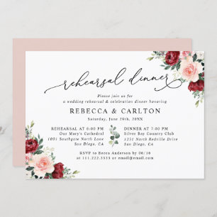 Convite para Janto de Ensaio de Casamento Floral S