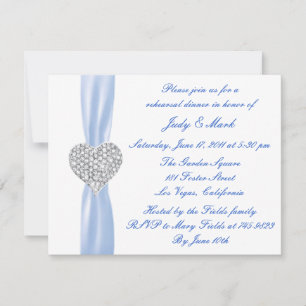 Convite para Janto de ensaio de cor azul Diamond H