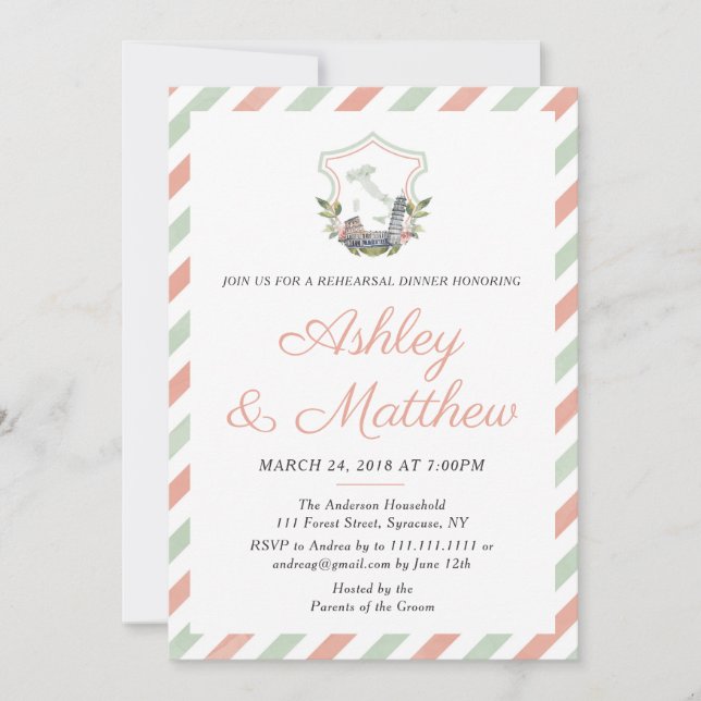 Convite para Janto de Ensaio de Crest Italiano (Frente)