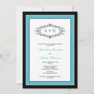 Convite para Janto de ensaio de Elegante (aqua)