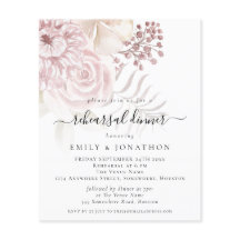 Convite para Janto de ensaio de Florais cor-de-ros