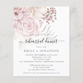 Convite para Janto de ensaio de Florais cor-de-ros