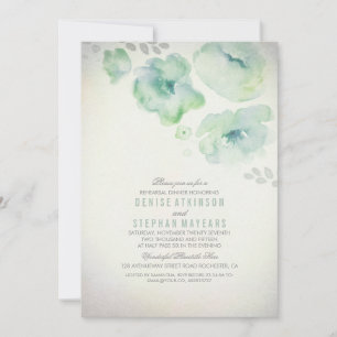 Convite para Janto de ensaio de flores de aquarela