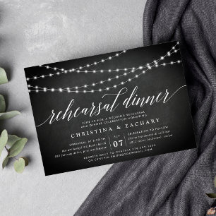 Convite para Janto de ensaio de Garland Chalkboard