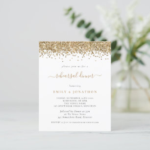 Convite para Janto de Ensaio de Glitter Dourado de