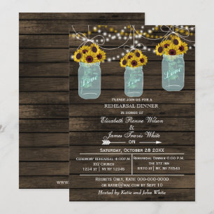 Convite para janto de ensaio de jars Barnwood