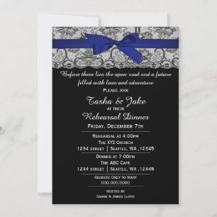 Convite para Janto de ensaio de Marinho azul Elega