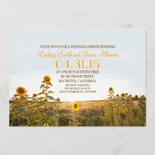 Convite para janto de ensaio de rusticidade de Sun