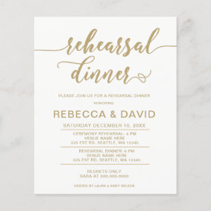 Convite para Janto de Ensaio de Script Elegante de