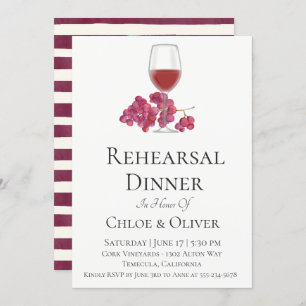 Convite para Janto de Ensaio de Vinho em Água