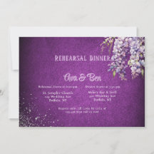 Convite para Janto de ensaio de Wisteria de Prata 