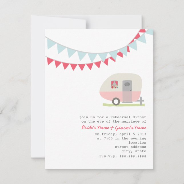 Convite para Janto de Ensaio do Retro-Trailer Rosa (Frente)