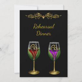 Convite para Janto de ensaio Elegante com Vinho