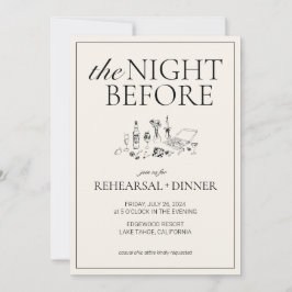 Convite para Janto de ensaio em preto-e-branco