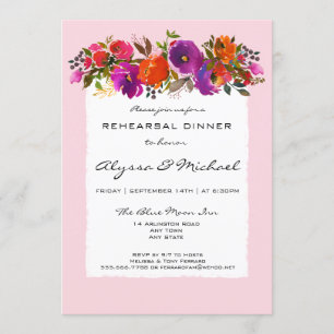 Convite para Janto de Ensaio Floral de Aquarela Ro