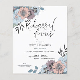 Convite para Janto de Ensaio Floral de Azul Orçame
