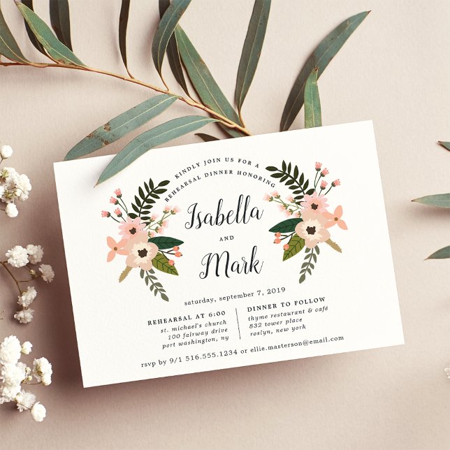 Convite para Janto de ensaio Peach Meadow (Criador carregado)