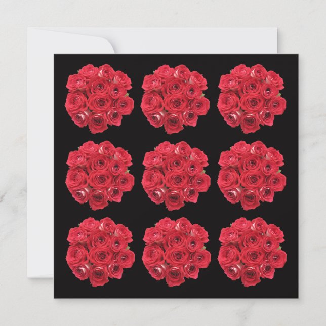 Convite para Janto de ensaio — Rosas vermelhas (Frente)