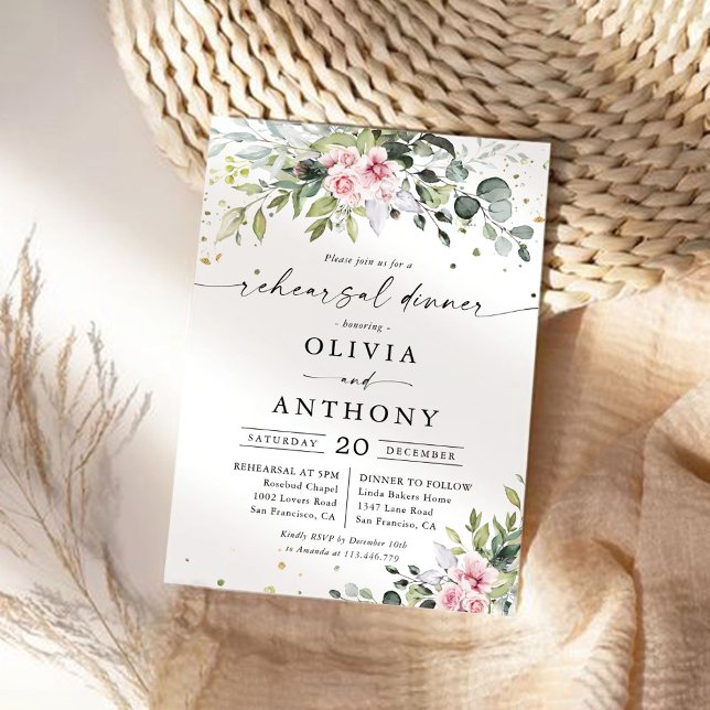 Convite para Janto de ensaio verde-claro (Criador carregado)