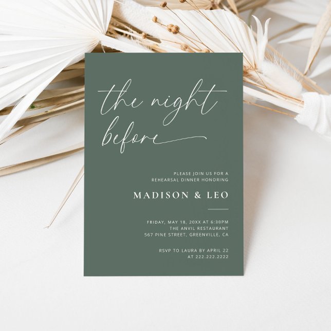 Convite para Janto de ensaio verde Sage (Criador carregado)