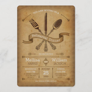 Convite para Janto de Ensaio Vintage