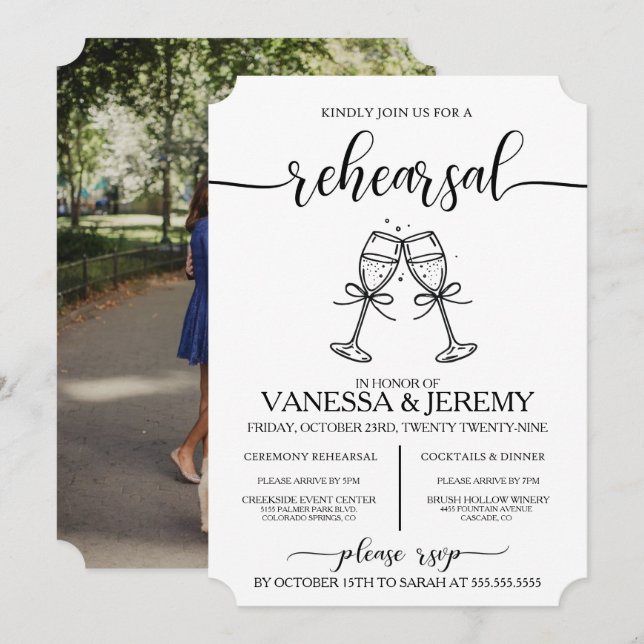 Convite para Janto de Ensaios de Bebidas e Arcos (Frente/Verso)