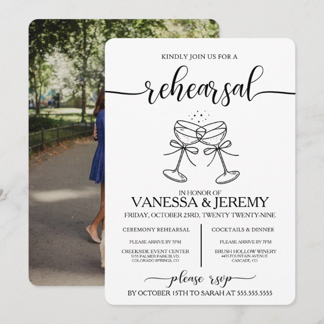 Convite para Janto de Ensaios de Bebidas e Arcos (Frente/Verso)