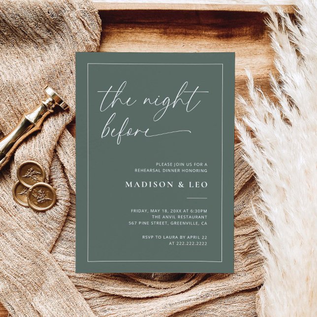 Convite para Janto de Ensaios de Casamento Verde S (Criador carregado)