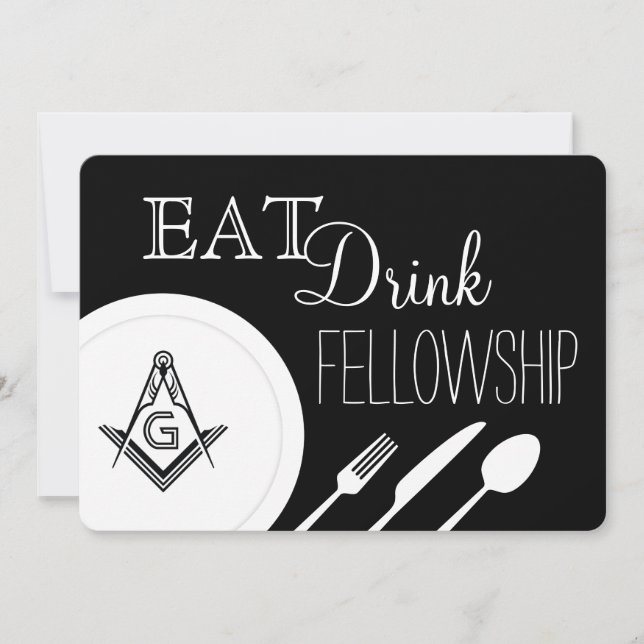Convite para Janto de Fellowship Masonic - Freemas (Frente)