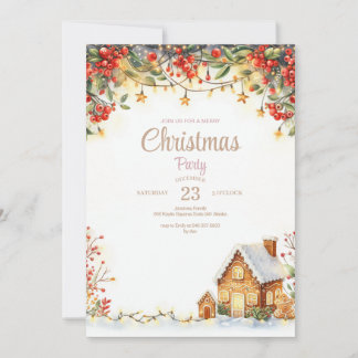 Convite para Janto de Natal em Watercolor