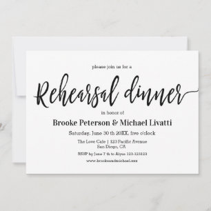 Convite para Janto Elegante de Ensaios Caligrafia