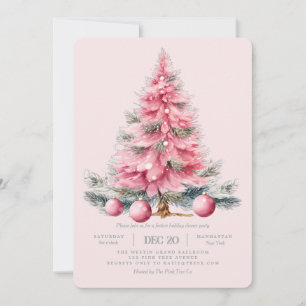 Convite para Janto Feriado Rosa de Árvore de Natal
