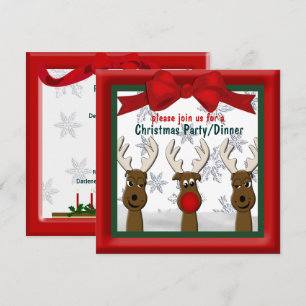 Convite para Janto/Festa de Reindeer de Natal