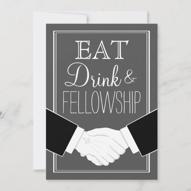 Convite para Janto Freemason Moderno, Masônico Per (Frente)