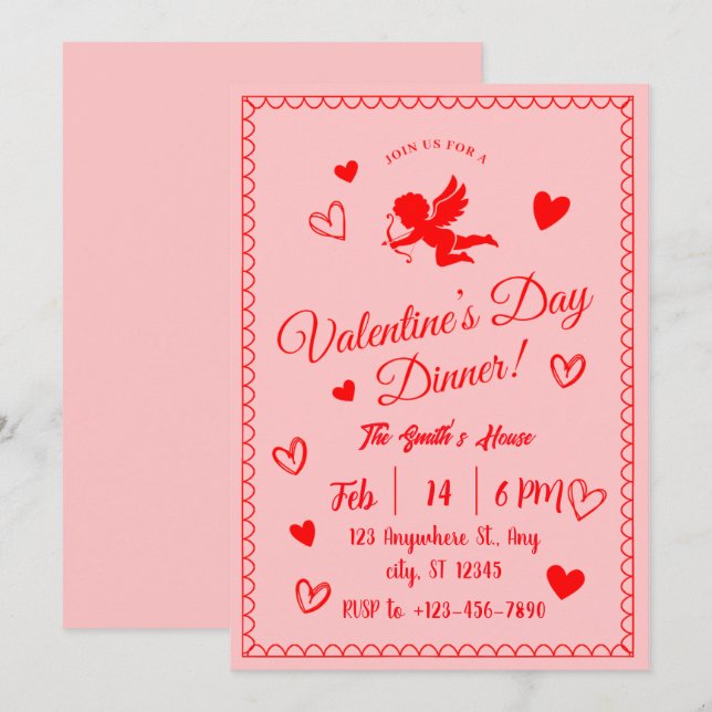 Convite para Janto Romântico de Dias de os namorad (Frente/Verso)