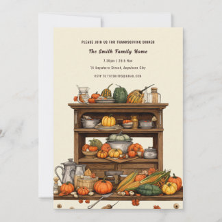 Convite para Janto Rustic Kitchen Ação de Graças